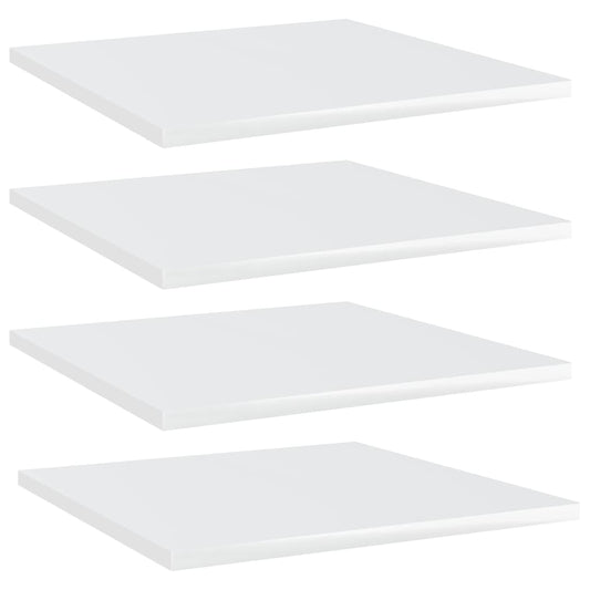 Berkfield Bookshelf Boards 4 pcs High Gloss White 40x40x1.5 cm Engineered Wood