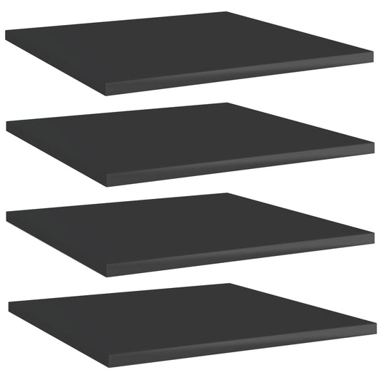 Berkfield Bookshelf Boards 4 pcs High Gloss Black 40x40x1.5 cm Engineered Wood