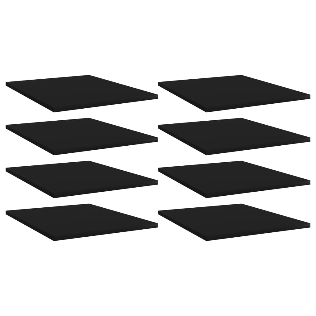 Berkfield Bookshelf Boards 8 pcs Black 40x50x1.5 cm Engineered Wood
