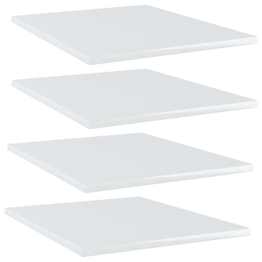 Berkfield Bookshelf Boards 4 pcs High Gloss White 40x50x1.5 cm Engineered Wood