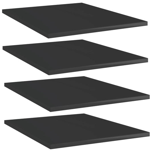 Berkfield Bookshelf Boards 4 pcs High Gloss Black 40x50x1.5 cm Engineered Wood