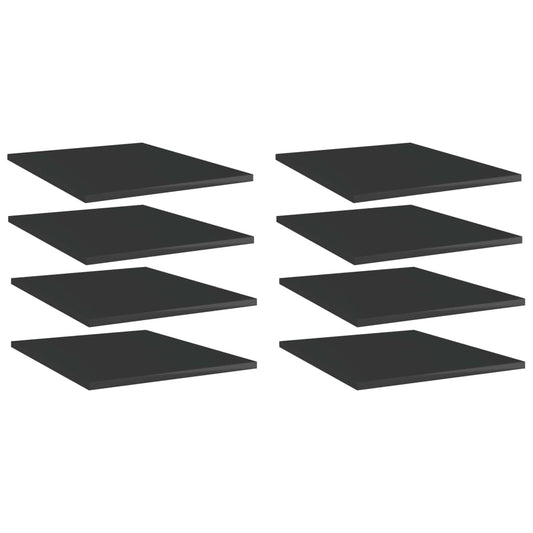 Berkfield Bookshelf Boards 8 pcs High Gloss Black 40x50x1.5 cm Engineered Wood