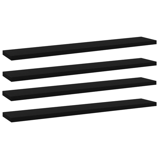Berkfield Bookshelf Boards 4 pcs Black 60x10x1.5 cm Engineered Wood