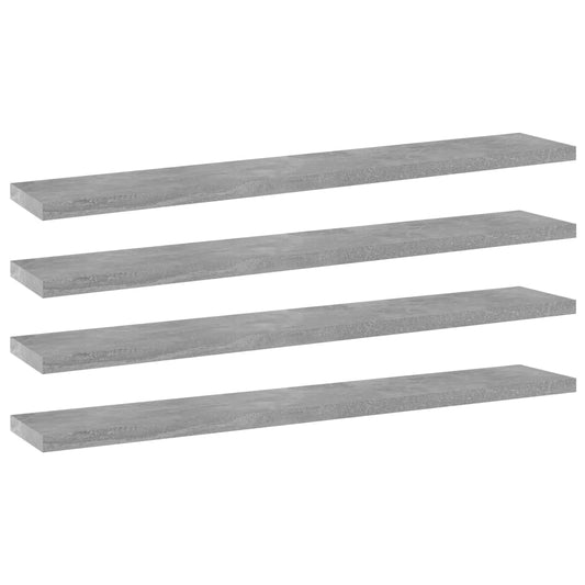 Berkfield Bookshelf Boards 4 pcs Concrete Grey 60x10x1.5 cm Engineered Wood