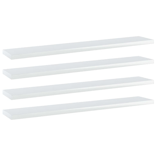 Berkfield Bookshelf Boards 4 pcs High Gloss White 60x10x1.5 cm Engineered Wood