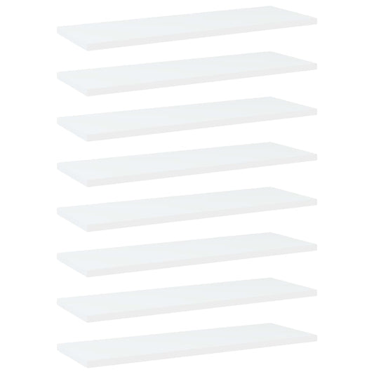 Berkfield Bookshelf Boards 8 pcs White 60x20x1.5 cm Engineered Wood