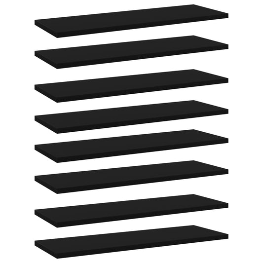 Berkfield Bookshelf Boards 8 pcs Black 60x20x1.5 cm Engineered Wood