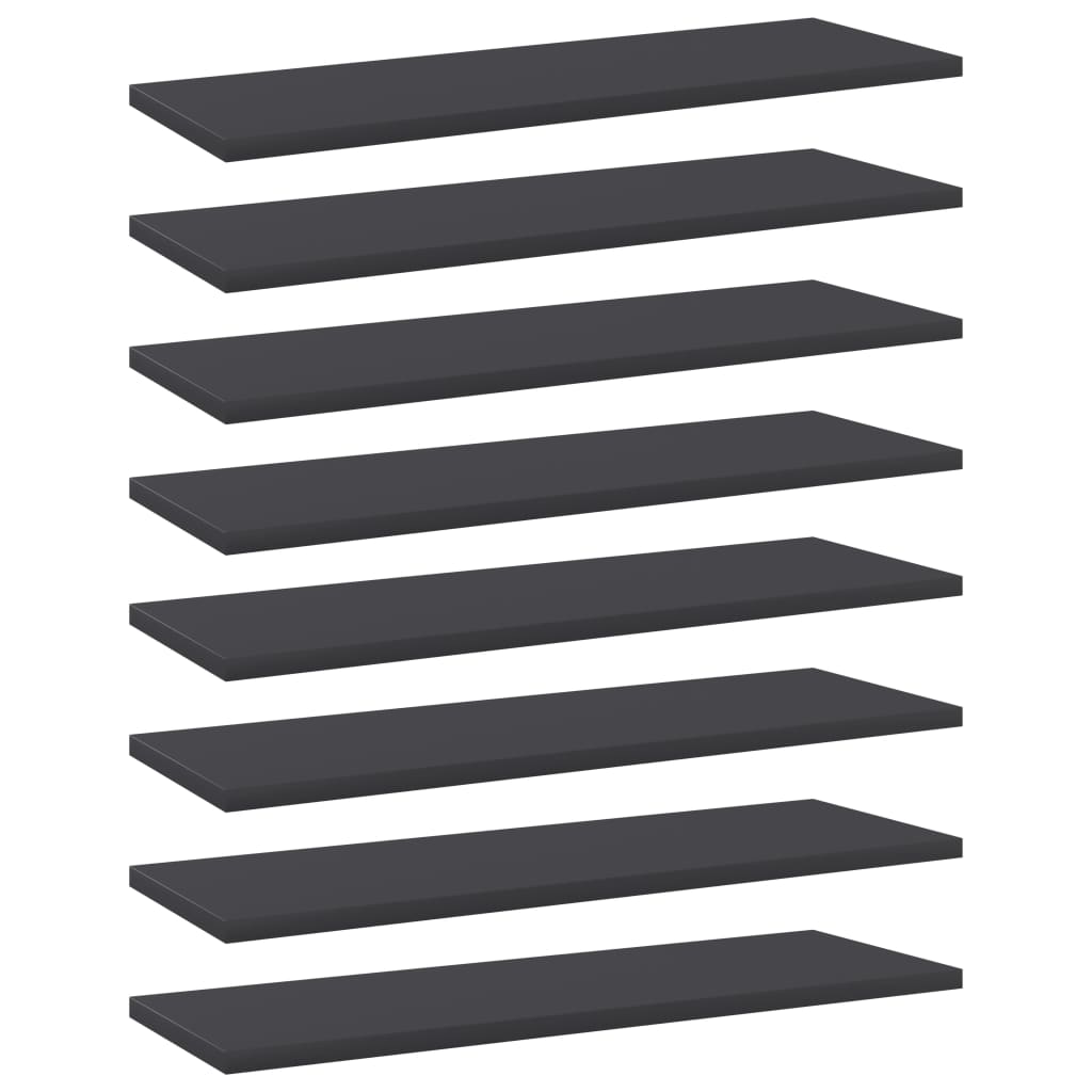 Berkfield Bookshelf Boards 8 pcs Grey 60x20x1.5 cm Engineered Wood