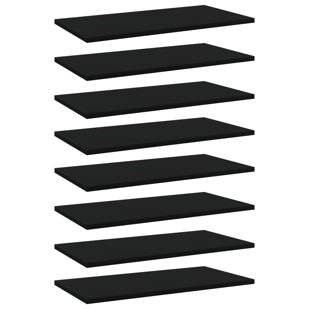 Berkfield Bookshelf Boards 8 pcs Black 60x30x1.5 cm Engineered Wood