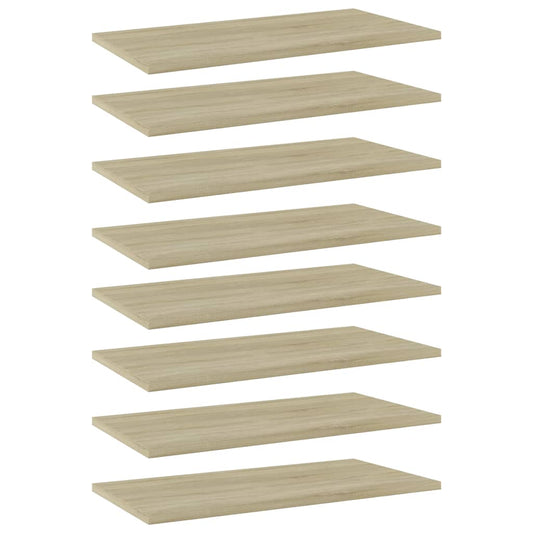 Berkfield Bookshelf Boards 8 pcs Sonoma Oak 60x30x1.5 cm Engineered Wood