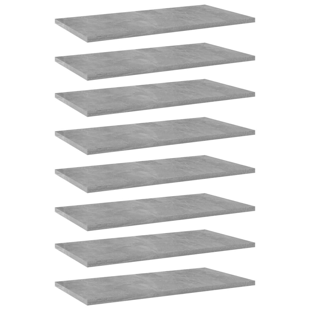 Berkfield Bookshelf Boards 8 pcs Concrete Grey 60x30x1.5 cm Engineered Wood