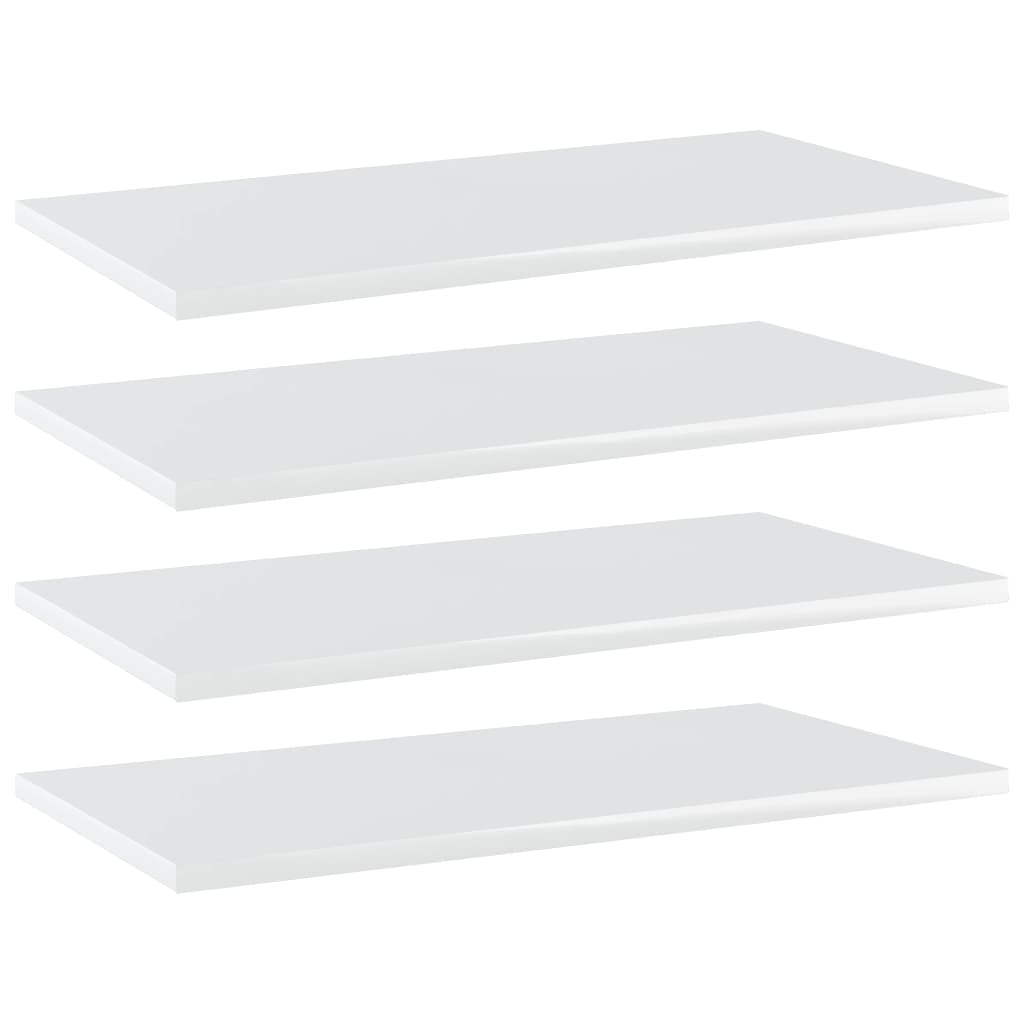 Berkfield Bookshelf Boards 4 pcs High Gloss White 60x30x1.5 cm Engineered Wood