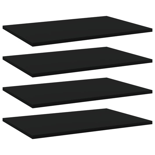 Berkfield Bookshelf Boards 4 pcs Black 60x40x1.5 cm Engineered Wood