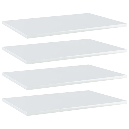 Berkfield Bookshelf Boards 4 pcs High Gloss White 60x40x1.5 cm Engineered Wood