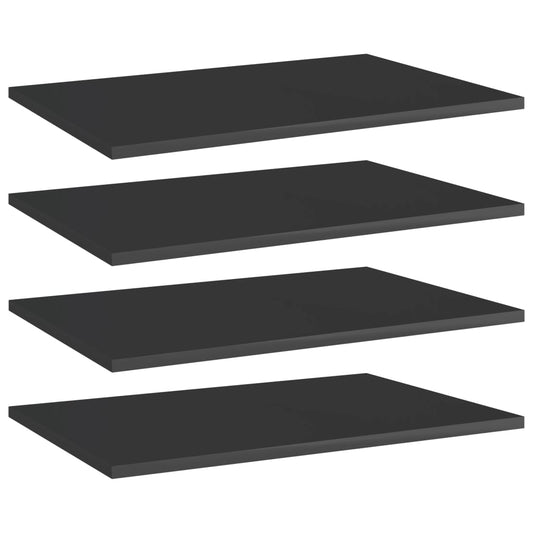 Berkfield Bookshelf Boards 4 pcs High Gloss Black 60x40x1.5 cm Engineered Wood