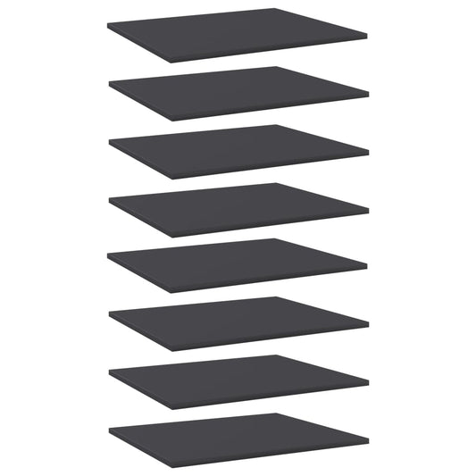Berkfield Bookshelf Boards 8 pcs Grey 60x50x1.5 cm Engineered Wood