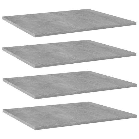 Berkfield Bookshelf Boards 4 pcs Concrete Grey 60x50x1.5 cm Engineered Wood