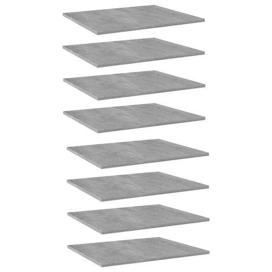 Berkfield Bookshelf Boards 8 pcs Concrete Grey 60x50x1.5 cm Engineered Wood