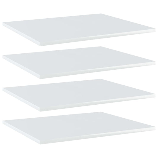 Berkfield Bookshelf Boards 4 pcs High Gloss White 60x50x1.5 cm Engineered Wood