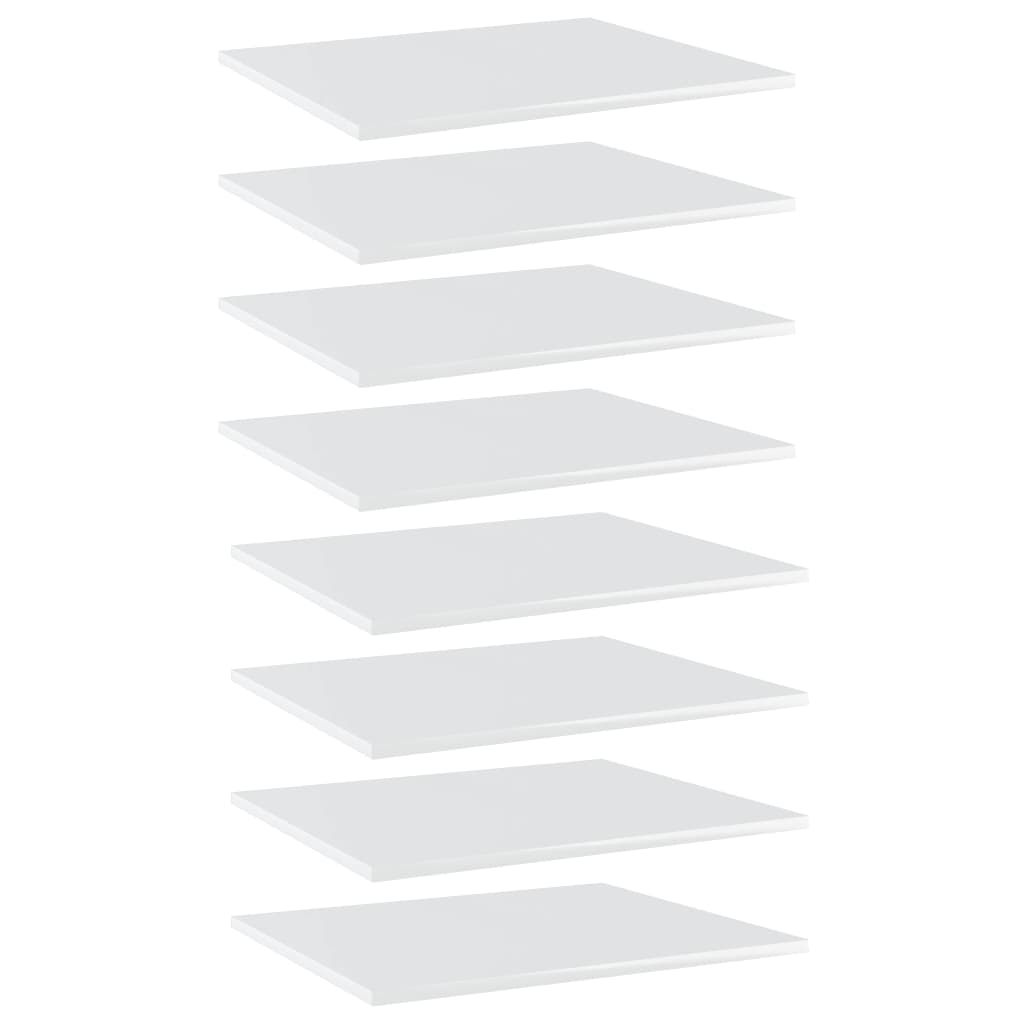 Berkfield Bookshelf Boards 8 pcs High Gloss White 60x50x1.5 cm Engineered Wood