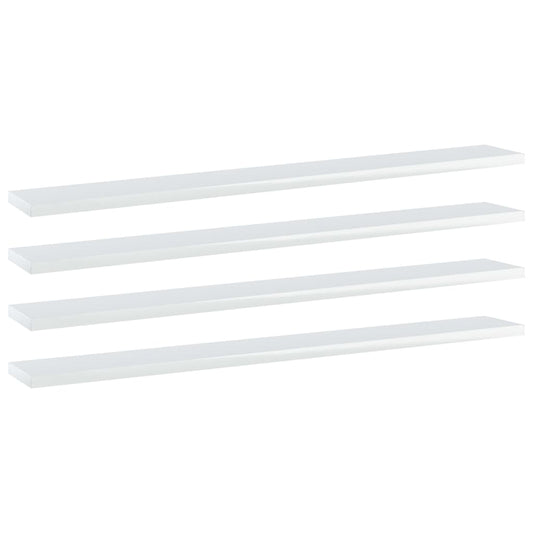 Berkfield Bookshelf Boards 4 pcs High Gloss White 80x10x1.5 cm Engineered Wood