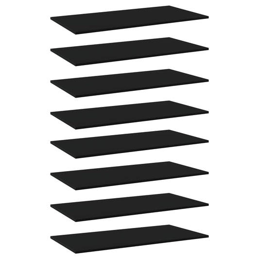 Berkfield Bookshelf Boards 8 pcs Black 80x20x1.5 cm Engineered Wood