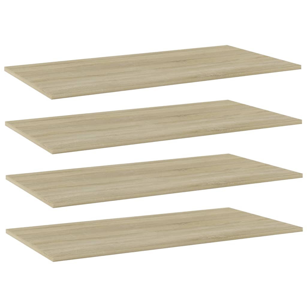 Berkfield Bookshelf Boards 4 pcs Sonoma Oak 80x20x1.5 cm Engineered Wood