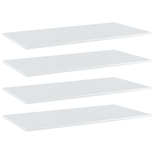Berkfield Bookshelf Boards 4 pcs High Gloss White 80x20x1.5 cm Engineered Wood