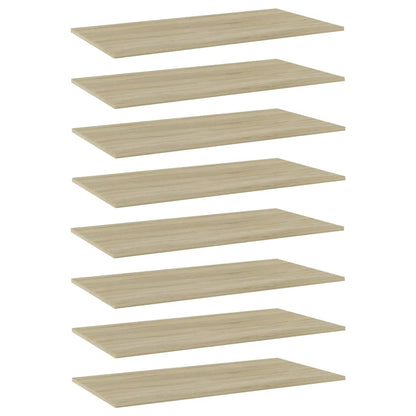 Berkfield Bookshelf Boards 8 pcs Sonoma Oak 80x30x1.5 cm Engineered Wood