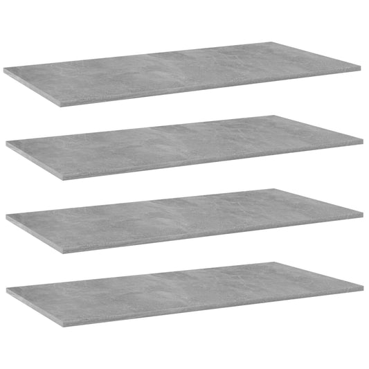 Berkfield Bookshelf Boards 4 pcs Concrete Grey 80x30x1.5 cm Engineered Wood