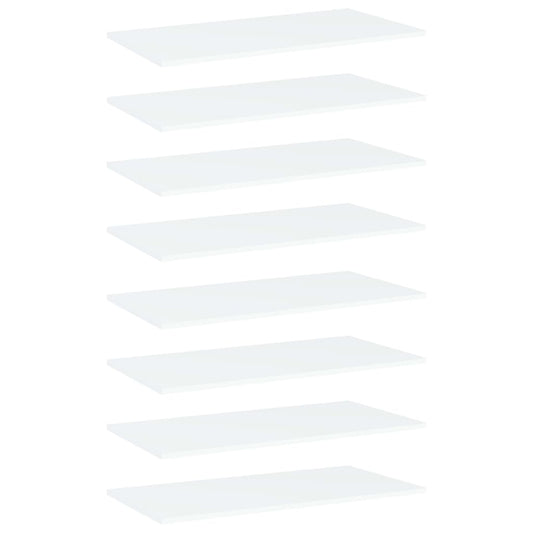 Berkfield Bookshelf Boards 8 pcs White 80x40x1.5 cm Engineered Wood