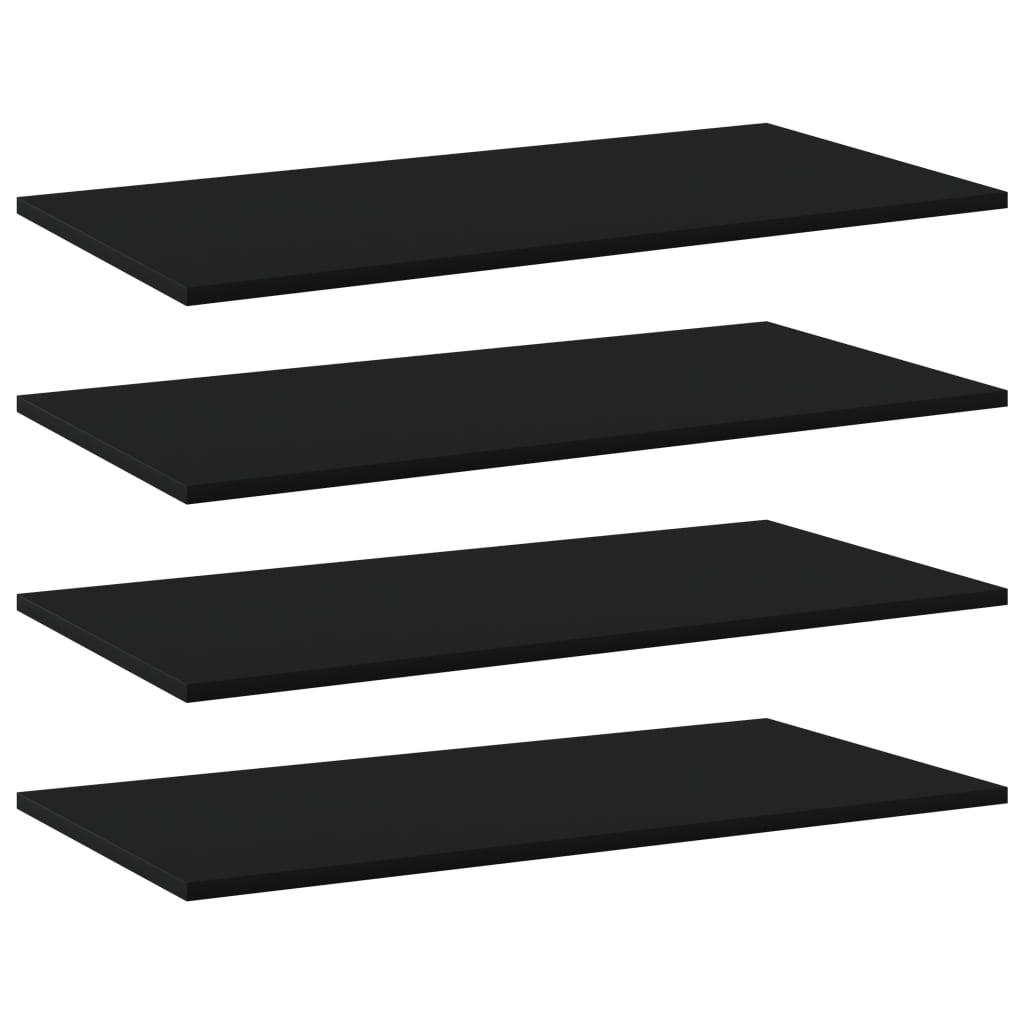 Berkfield Bookshelf Boards 4 pcs Black 80x40x1.5 cm Engineered Wood