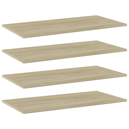 Berkfield Bookshelf Boards 4 pcs Sonoma Oak 80x40x1.5 cm Engineered Wood