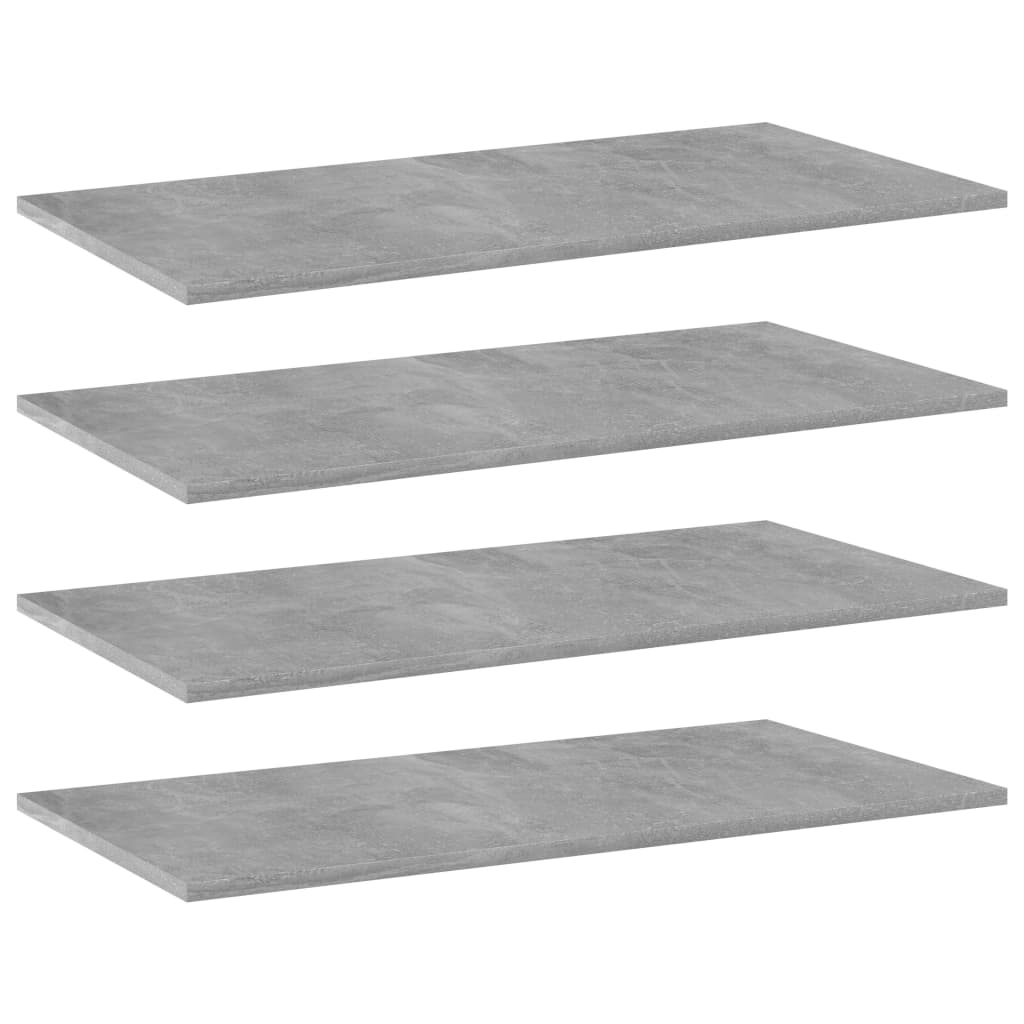 Berkfield Bookshelf Boards 4 pcs Concrete Grey 80x40x1.5 cm Engineered Wood