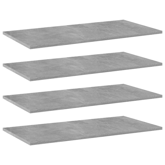 Berkfield Bookshelf Boards 4 pcs Concrete Grey 80x40x1.5 cm Engineered Wood