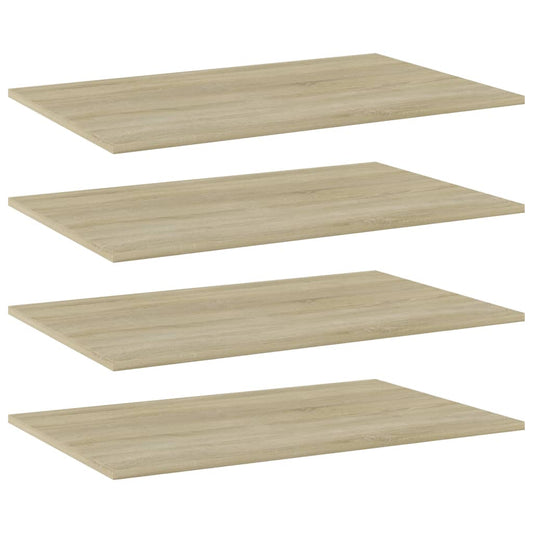 Berkfield Bookshelf Boards 4 pcs Sonoma Oak 80x50x1.5 cm Engineered Wood
