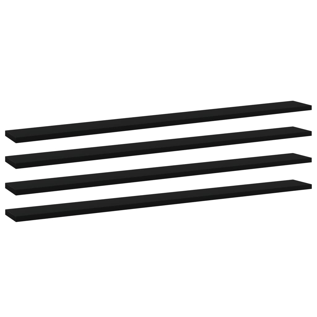 Berkfield Bookshelf Boards 4 pcs Black 100x10x1.5 cm Engineered Wood