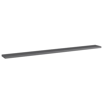 Berkfield Bookshelf Boards 8 pcs High Gloss Grey 100x10x1.5 cm Engineered Wood