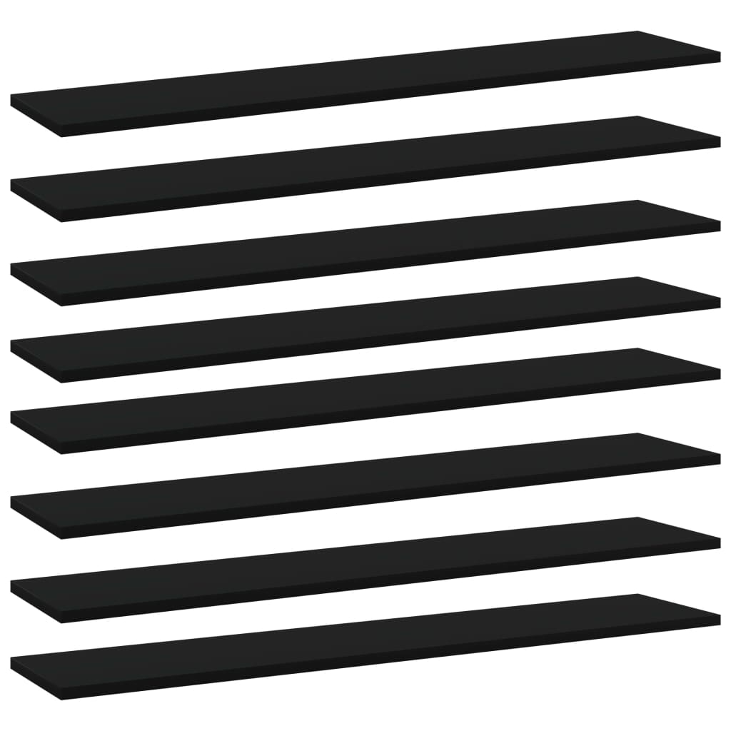 Berkfield Bookshelf Boards 8 pcs Black 100x20x1.5 cm Engineered Wood