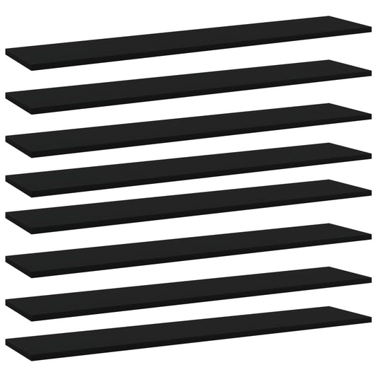 Berkfield Bookshelf Boards 8 pcs Black 100x20x1.5 cm Engineered Wood