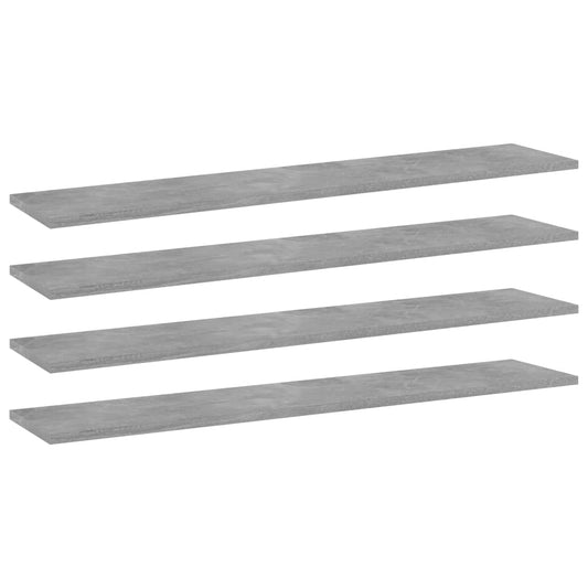 Berkfield Bookshelf Boards 4 pcs Concrete Grey 100x20x1.5 cm Engineered Wood