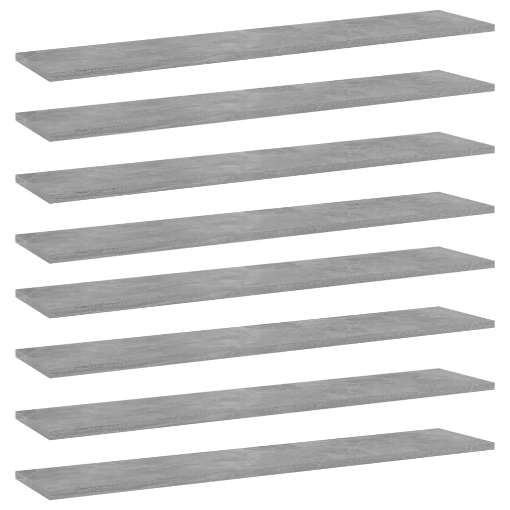 Berkfield Bookshelf Boards 8 pcs Concrete Grey 100x20x1.5 cm Engineered Wood