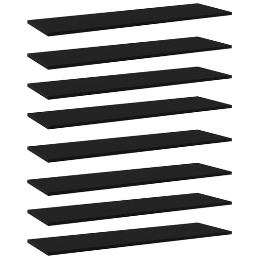 Berkfield Bookshelf Boards 8 pcs Black 100x30x1.5 cm Engineered Wood