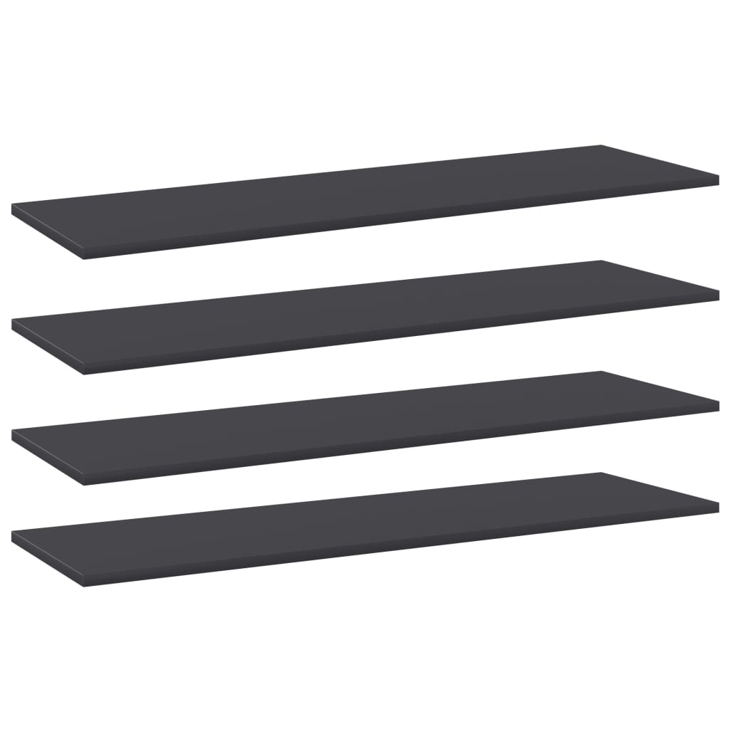 Berkfield Bookshelf Boards 4 pcs Grey 100x30x1.5 cm Engineered Wood