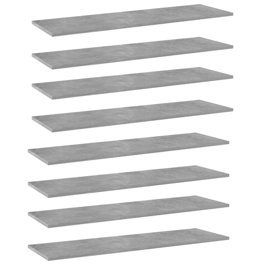 Berkfield Bookshelf Boards 8 pcs Concrete Grey 100x30x1.5 cm Engineered Wood