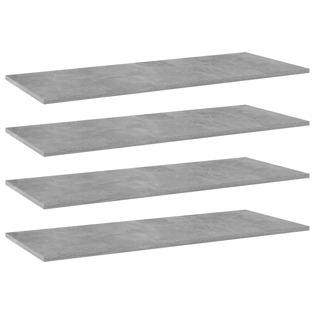 Berkfield Bookshelf Boards 4 pcs Concrete Grey 100x40x1.5 cm Engineered Wood