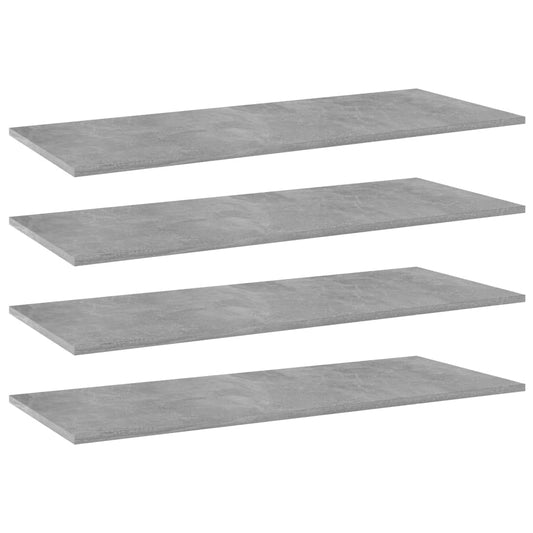 Berkfield Bookshelf Boards 4 pcs Concrete Grey 100x40x1.5 cm Engineered Wood