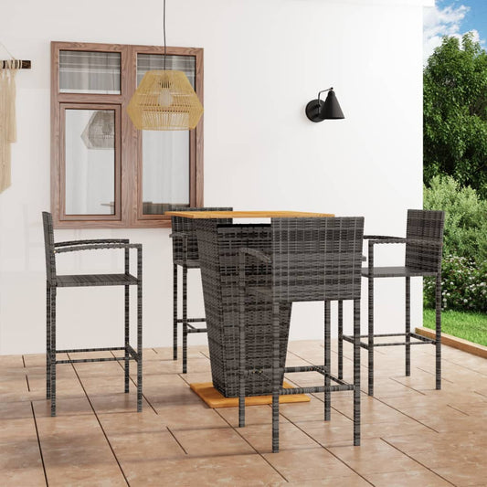 Berkfield 5 Piece Garden Bar Set Grey