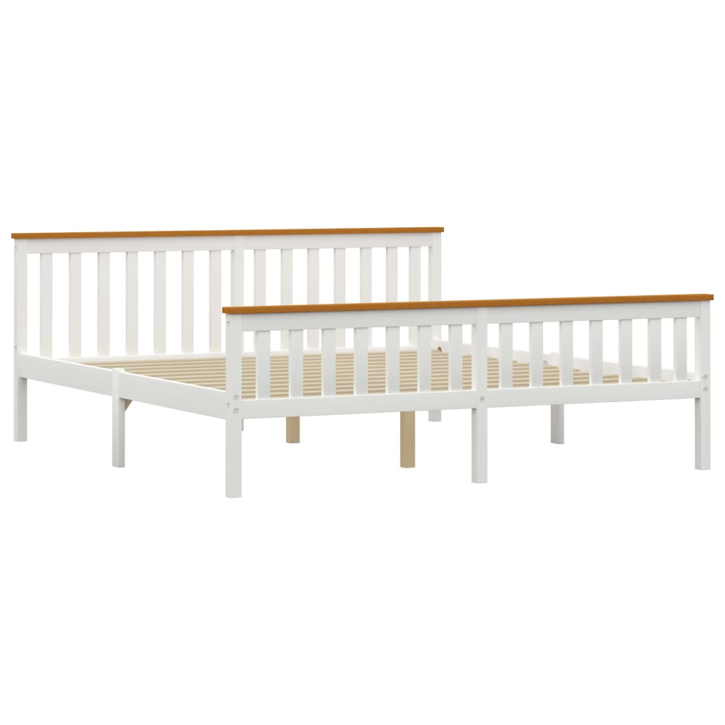 Berkfield Bed Frame with 4 Drawers White Solid Pine Wood 180x200 cm 6FT Super King