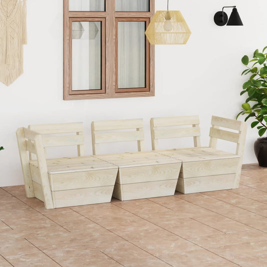 Berkfield Garden 3-Seater Pallet Sofa Impregnated Spruce Wood